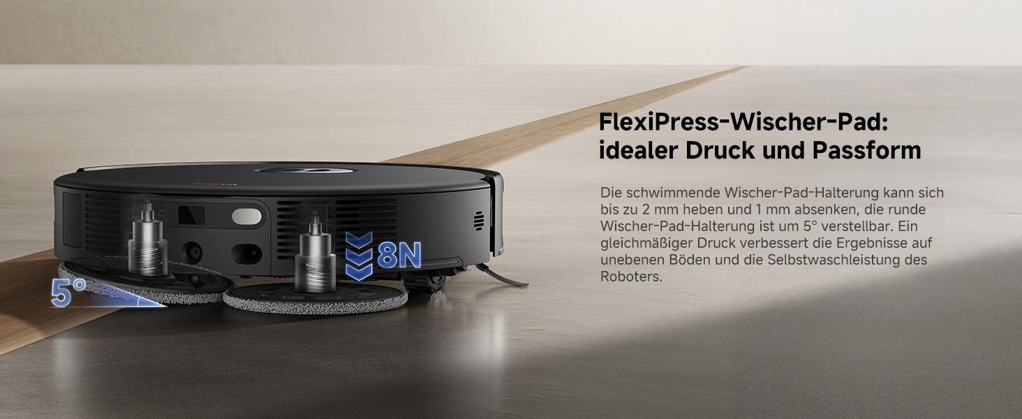 Робот-пилосос Mova P50s Ultra з мокрою прибиранням, 19000 Па, гаряча вода, самоочищення, LDS-навігація, RGB AI, LED-датчики, автоматичне порожнення та заправка