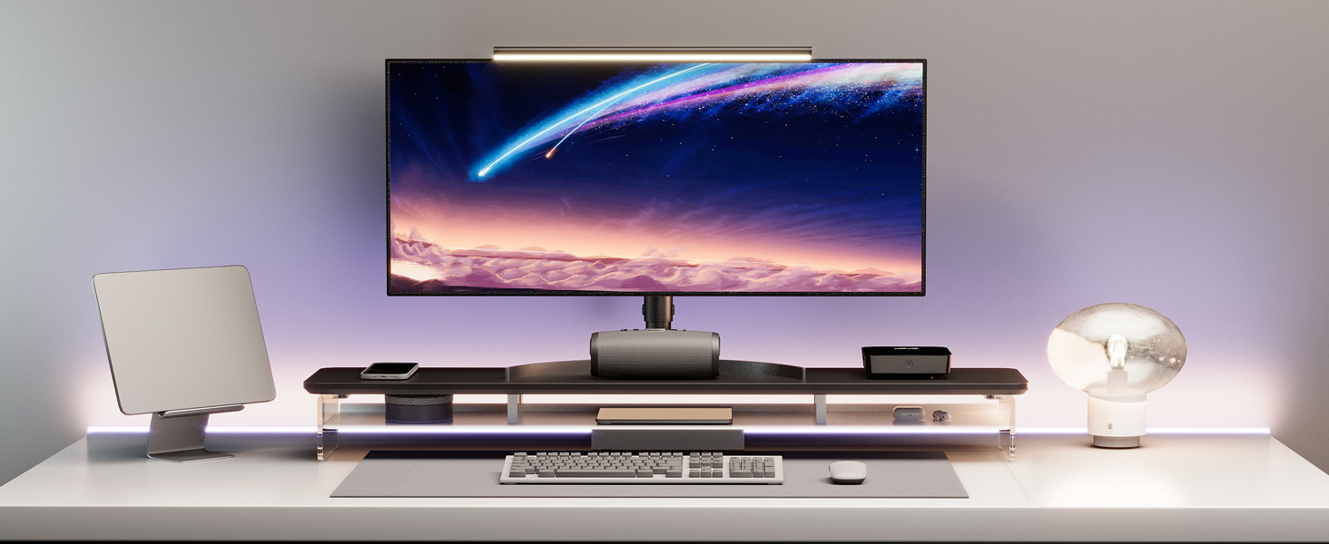 Стіл для принтера Fenge на коліщатках з органайзером та полицями, 45.3x33.5x53.5 см (Чорний)