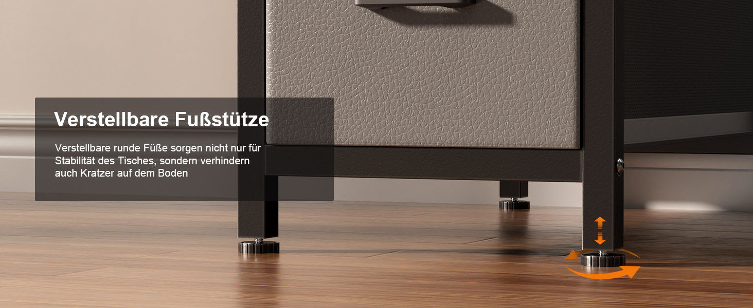 Комп'ютерний стіл з 8 висувними ящиками, 2 розетками, USB-портами, LED-підсвічуванням та підставкою для монітора, 120 x 50 x 74 см (сірий)