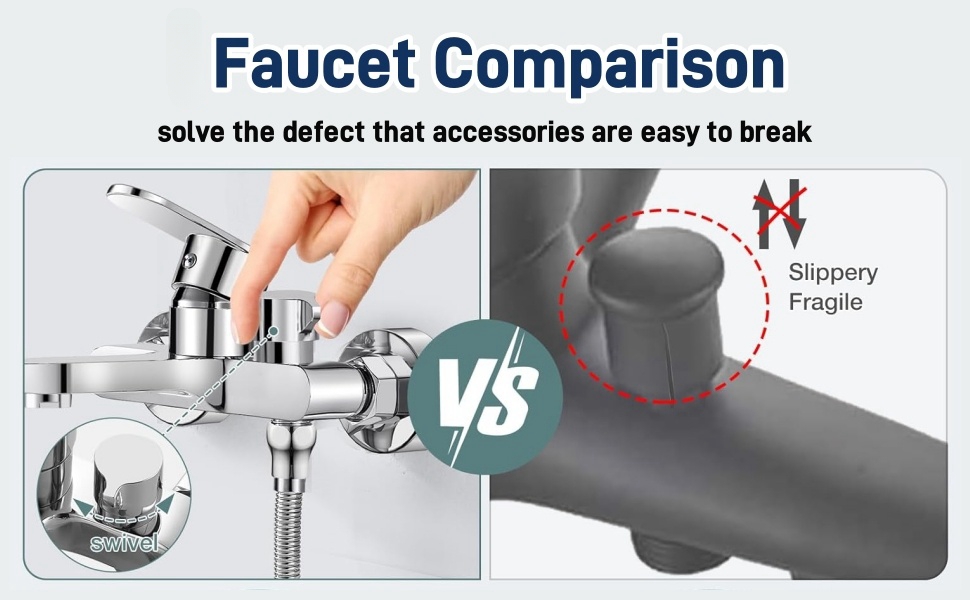 Змішувач для ванни та душу з підключенням 1/2 дюйма, накладний, з виходом для душу та наповнення ванни, хром
