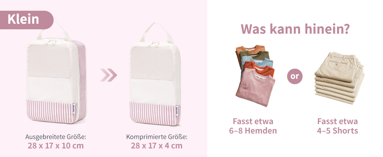 Набір органайзерів для валізи та рюкзака Narwey, 6 шт, компресійні пакувальні куби для подорожей, синій з візерунком