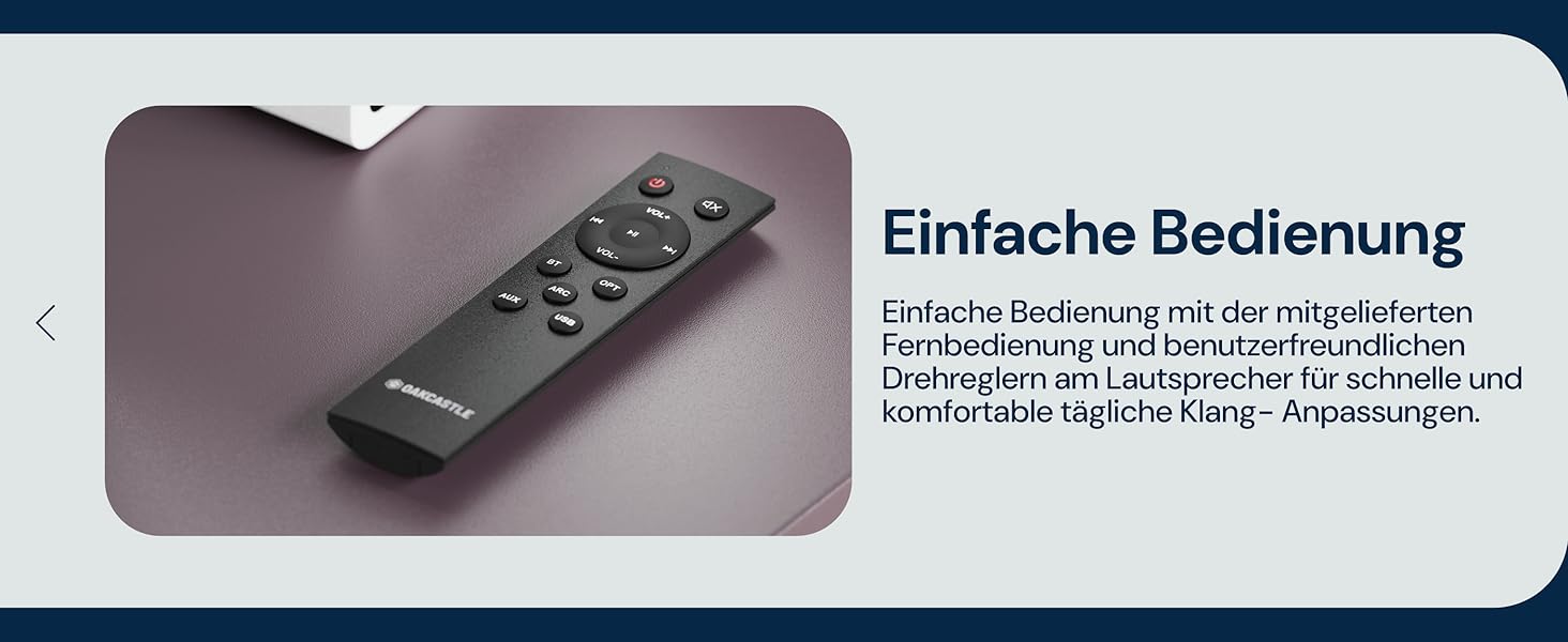 Акустична система Oakcastle BK100 Bluetooth 5.4, 60W 2.0 Hi-Fi поличні колонки для телевізора (HDMI ARC) та ПК, білі, з пультом