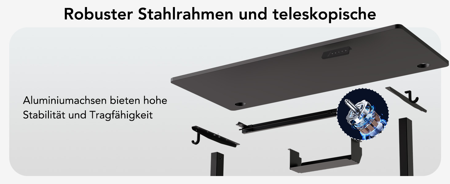 Регульований стіл 60x110 см, електричний з пам'яттю та захистом від зіткнень, висота 70–117 см, для офісу, дому та геймінгу (білий). Також доступний розмір 140x60 см (чорний)