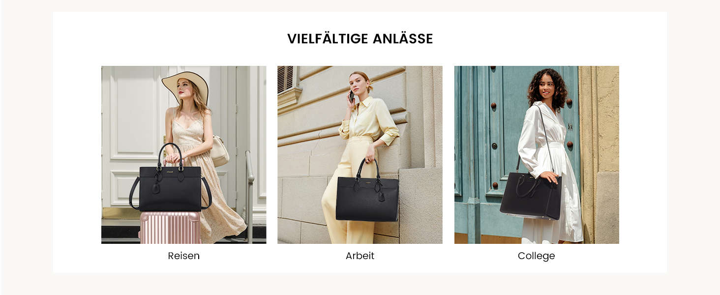 Сумка для ноутбука LOVEVOOK 15.6 дюймів, велика робоча сумка, шопер, акцентна сумка, водонепроникна сумка з PU шкіри, для бізнесу, роботи, навчання, чорна