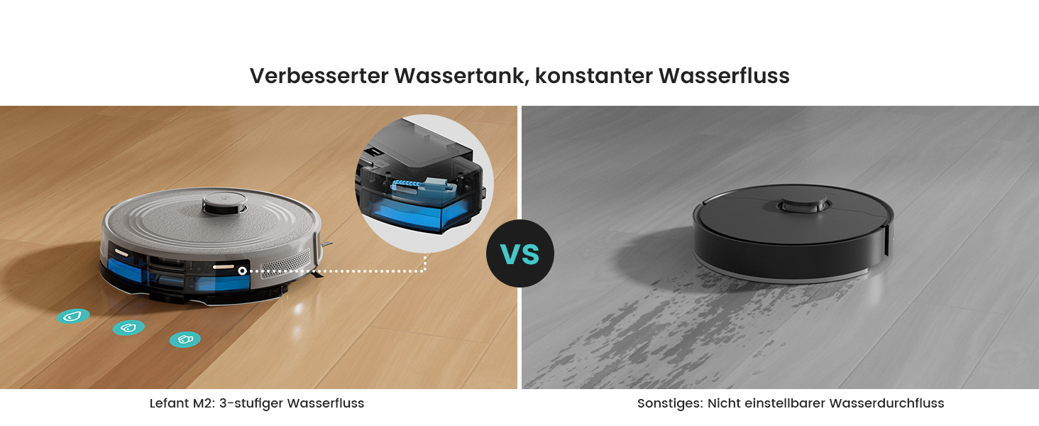Робот-пилосос LEFANT M2 з функцією миття, LiDAR-навігація, зони заборони, потужність 6000Pa, час роботи 140 хв, багатоступеневе мапування, для шерсті тварин, килимів та твердих підлог M2-G