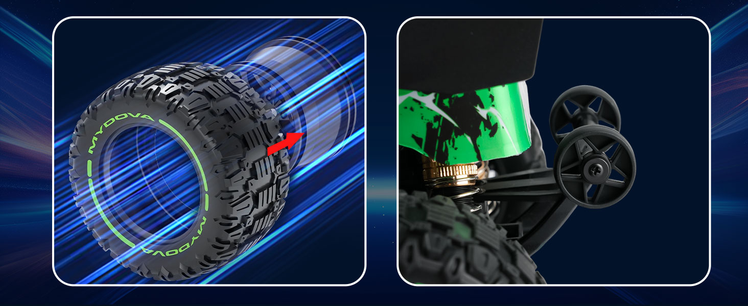 Радіокерований позашляховик RC Monstertruck 2.4GHz, 25 км/год, великий розмір, знімний, для дорослих та дітей (зелений)