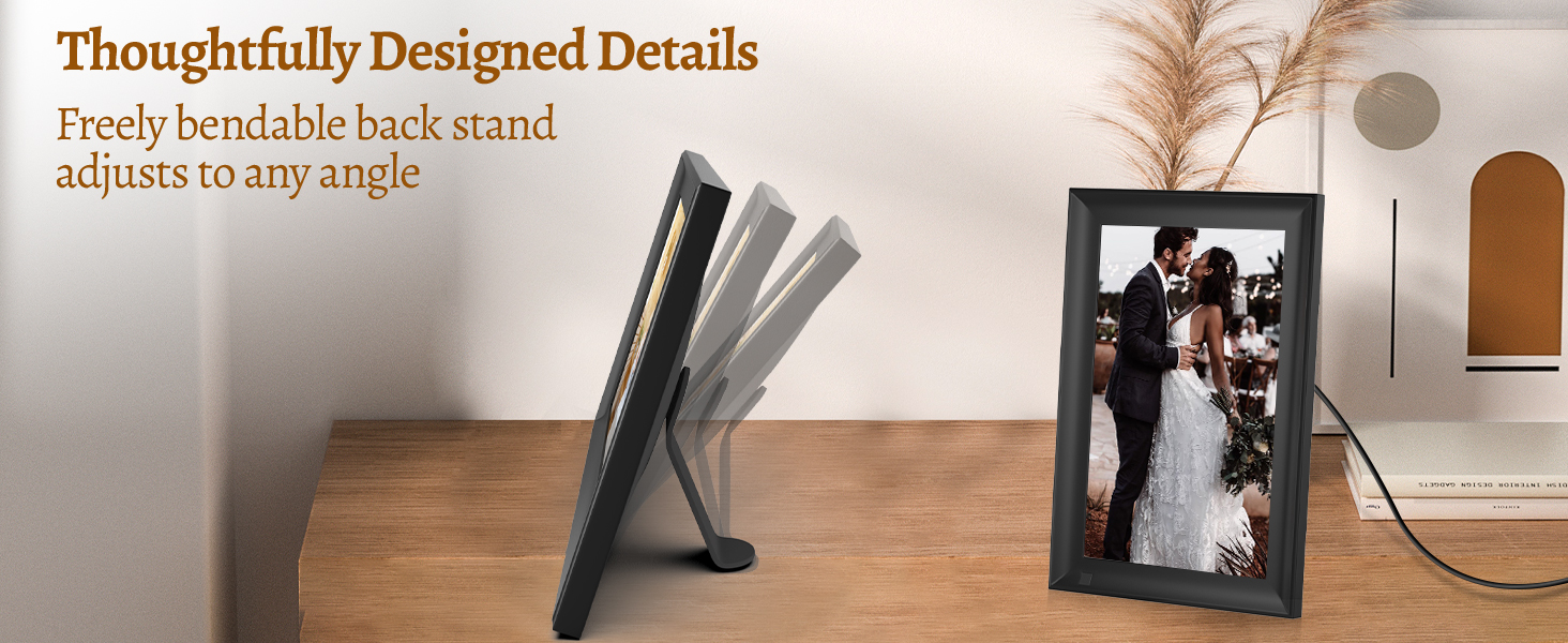 Цифровий фоторамка OBVHNUA 10.1' з 128 ГБ пам'яті, без Wi-Fi, IPS-дисплей 1280*800, відтворення фото, музики, відео, календар, USB/SD, настінний монтаж