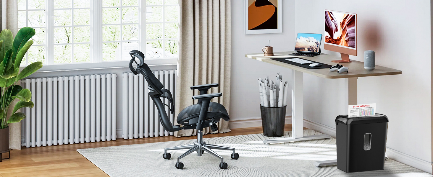 Шредер SINCHEREU 6 листів, перехресний різання, рівень безпеки P4, з кошиком 11л, для документів, кредитних карт, CD, з захистом від перегріву, для дому та офісу