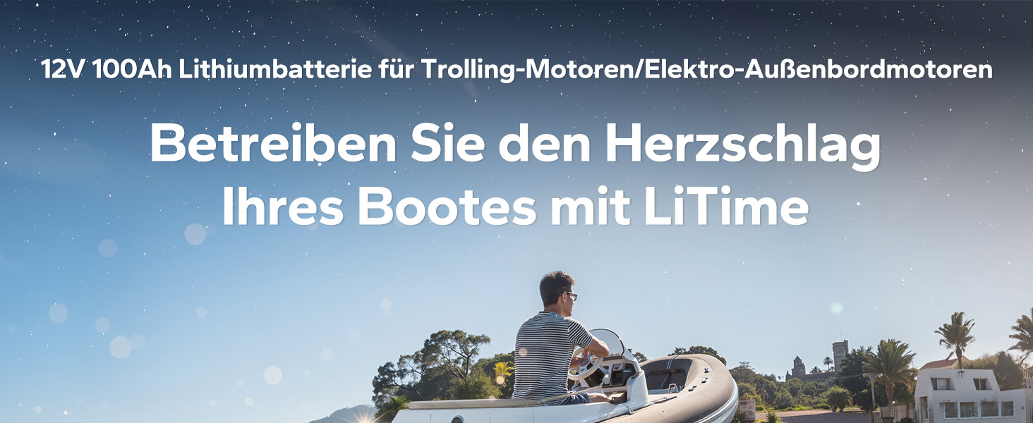 LiFePO4 акумулятор LiTime 12V 100Ah з Bluetooth для кемпінгу, житлових будинків та електромоторів човнів