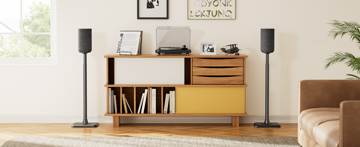 Підставка для колонок Perlegear PGSS12, регульована висота 83-107 см, для сателітної акустики, з кабельною організацією, 6 кг