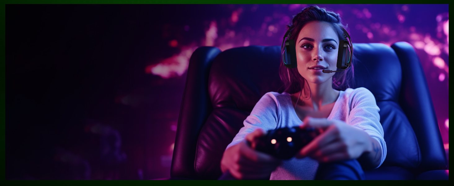 WG1 Bluetooth навушники для ігор: бездротові, з мікрофоном, для PS5, PS4, PC, Switch, Mac, LED-підсвітка, 50 годин роботи, Satinweiß