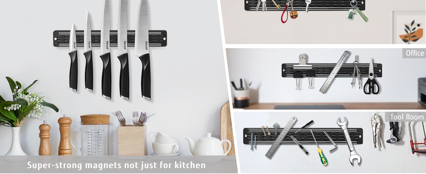 Набір кухонних ножів з бруском Messerblock, нержавіюча сталь, кухонна ножиці, 6 предметів, чорний