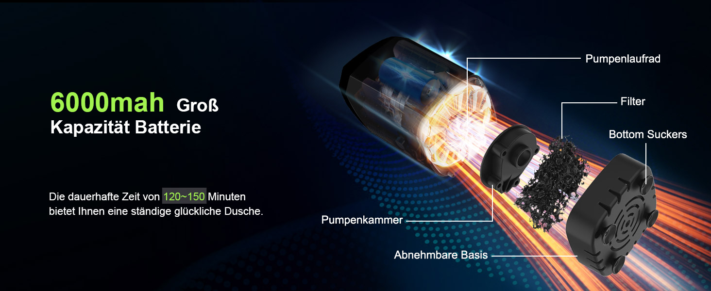 Портативна душова кабіна для кемпінгу AUTOPkio з акумулятором 6000mAh, цифрова панель керування, чорна