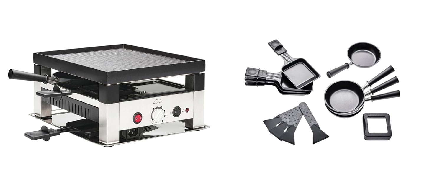 Електричний гриль Solis 5-в-1 7910: Ракле, гриль, вок, піца, крепи - для 4 осіб, нержавіюча сталь, 1020W