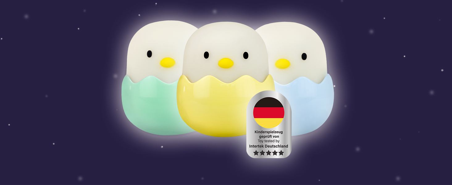 Нічник дитячий LED MegaLight Eggy 3 шт. з USB зарядкою, диммер, безпечний для немовлят