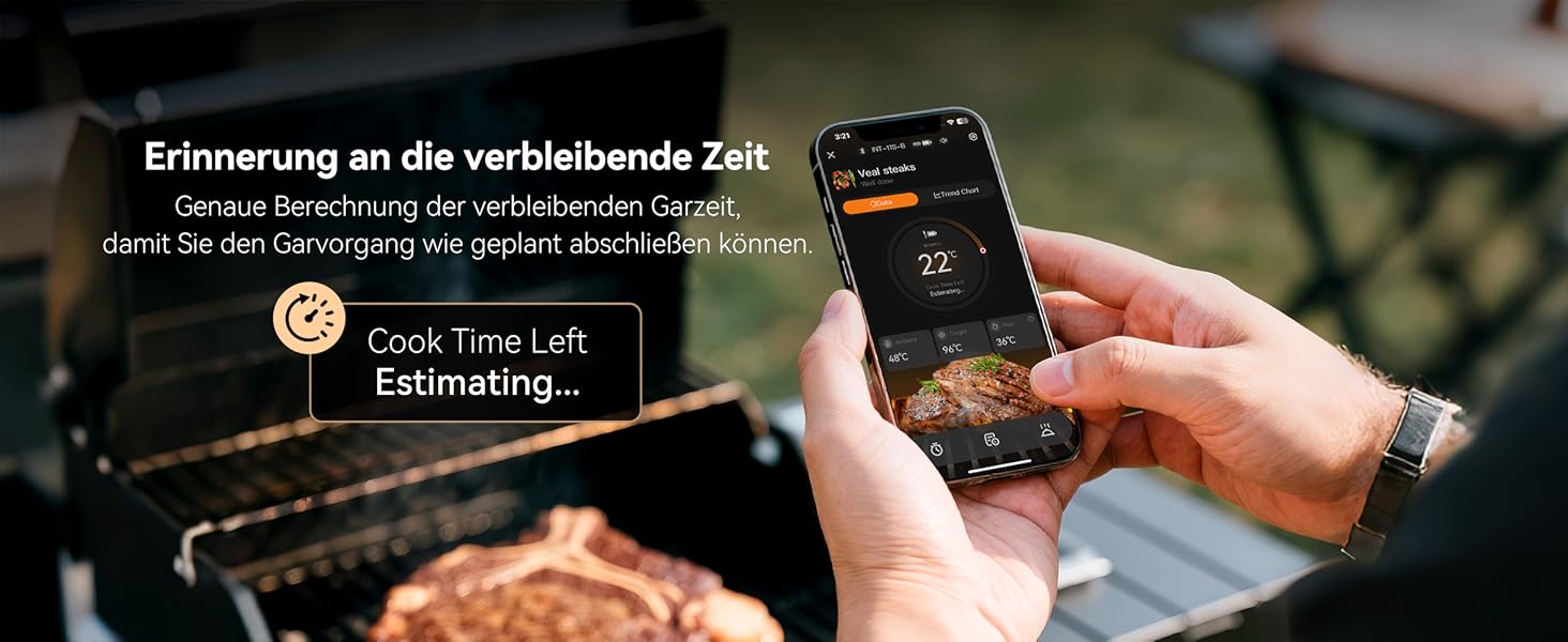 Термометр для м'яса Inkbird INT-11S-B: Бездротовий термометр-щуп з Bluetooth, IP67, для приготування на грилі, BBQ, духовці та коптильні