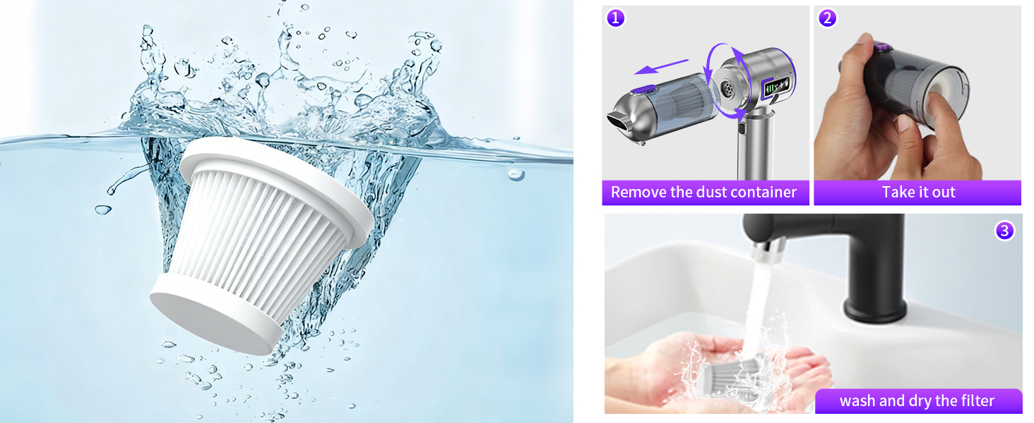 Акумуляторний ручний пилосос для авто та дому 16000Па, портативний міні-пилосос 4-в-1 для диванів, клавіатур, кухні та шерсті тварин