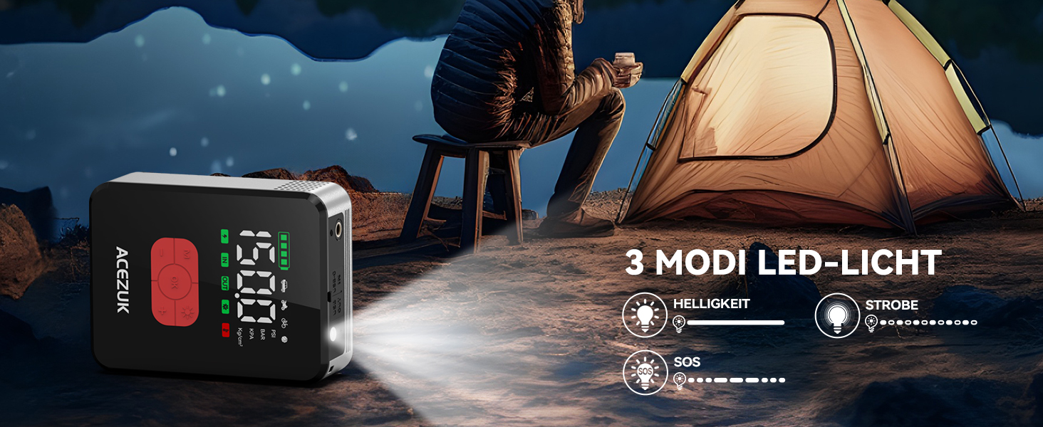 Портативний пусковий пристрій 7000A з компресором 150PSI для автомобілів, 12V, LED-ліхтарик