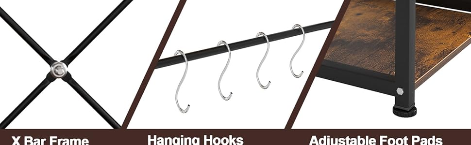 Стелаж для кухні SogesHome SH-171-BK (Retro) 90 x 40 x 83 см - органайзер для зберігання