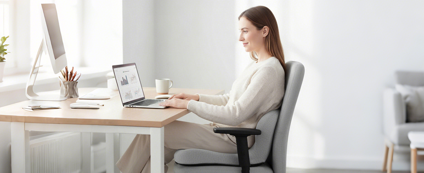 Ортопедична подушка для сидіння з підтримкою спини Urban Deco з піни Memory Foam, чорно-сіра, 1 шт.