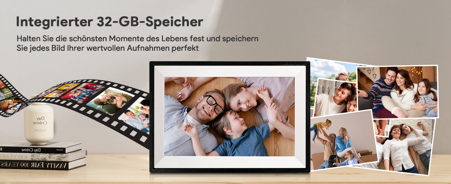 Frameo Цифровий фоторамка 10.1 дюйма, WALN, 32 ГБ, автоповорот, відправка фото/відео через додаток