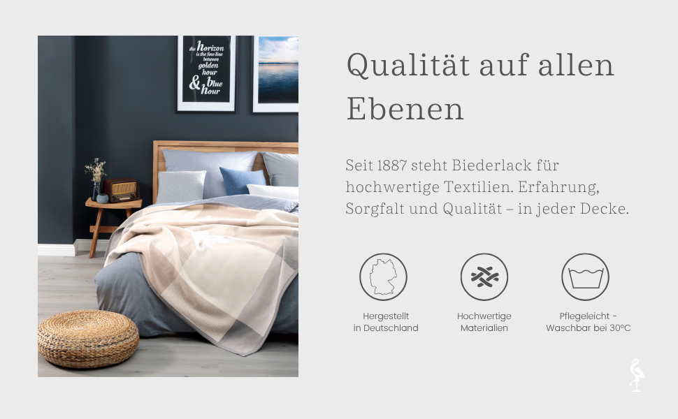 М'яка пледи-ковдра biederlack® Across Beige XXL, великий плед для дивана 220x240 см, бежевий