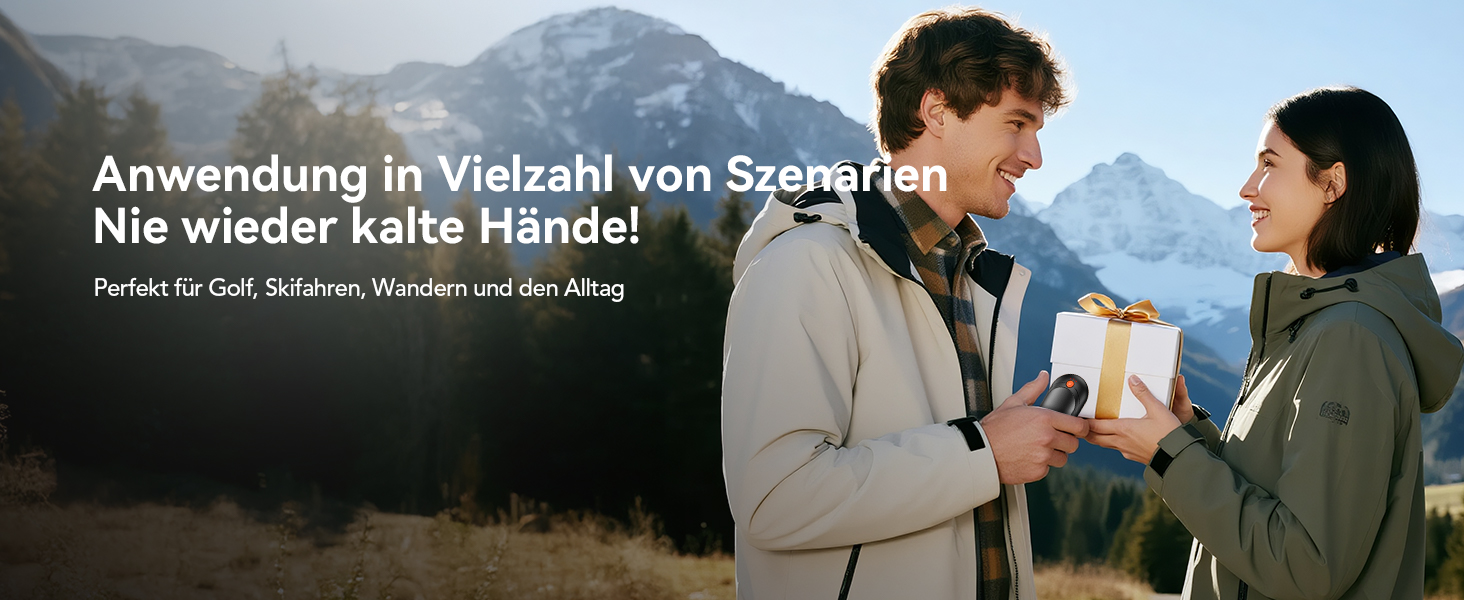 Електричні грілки для рук J-BRAUV 2 шт. з акумулятором 4000mAh, зарядний бокс 10000mAh, 3 режими нагріву, USB, чорний, кишеньковий