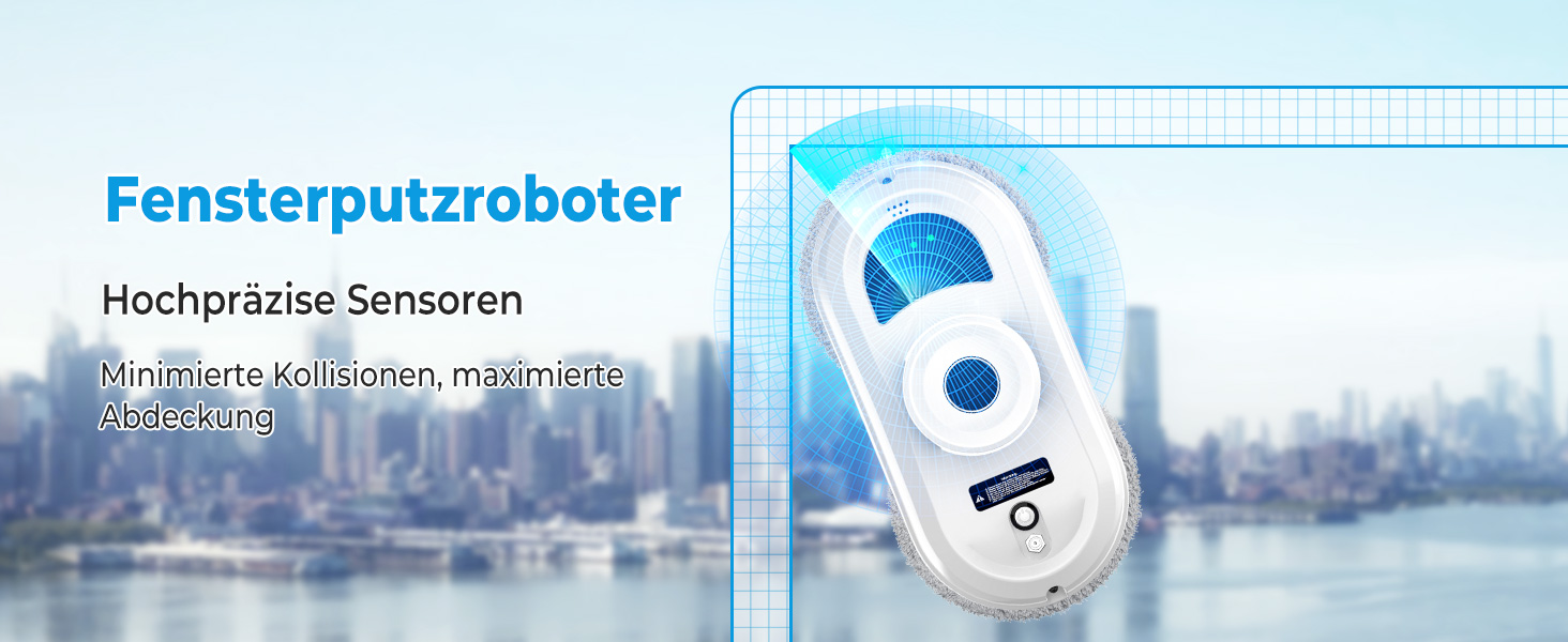 Робот для миття вікон, 5600Pa, з автоматичним розпиленням, 3 режими, інтелектуальна навігація, розпізнавання країв, пульт ДУ, система безпеки та 10 ганчірок для миття