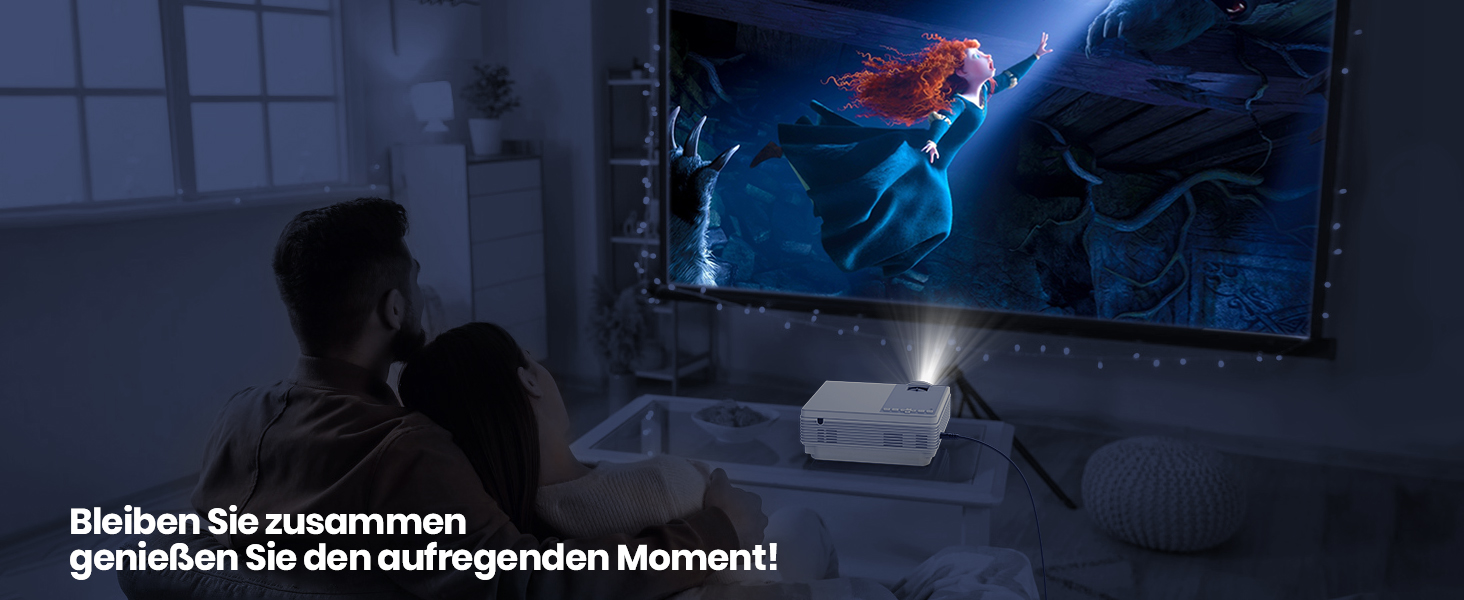 Проектор Staratlas Beamer 5G WiFi Bluetooth Full HD 12000 Lumen, Native 1080P 4K, для домашнього кінотеатру, сумісний з iOS/Android/Fire Stick/HDMI/USB/PS5, білий