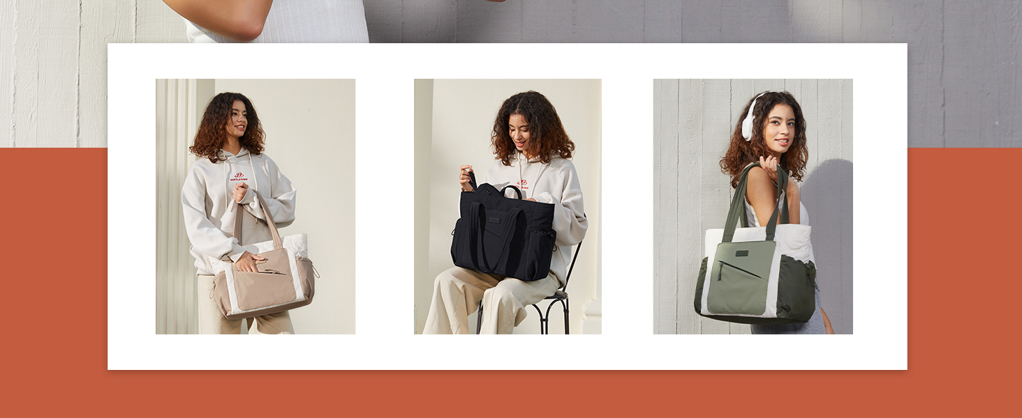 LOVEVOOK Сумка-шоппер для жінок, велика, робоча сумка, торбинка-шоппер, сумка для ноутбука 15,6/17,3 дюйма, сумка для навчання, офісна сумка, сумка для роботи, універсальна чорна сумка LOVEVOOK