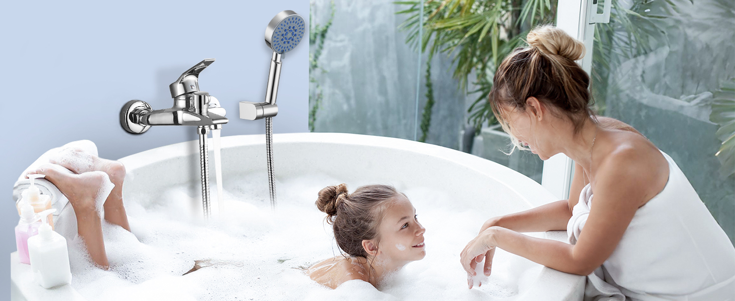 Змішувач для ванни з душем (хром) з 3 режимами, набір для ванної кімнати (Bs102)