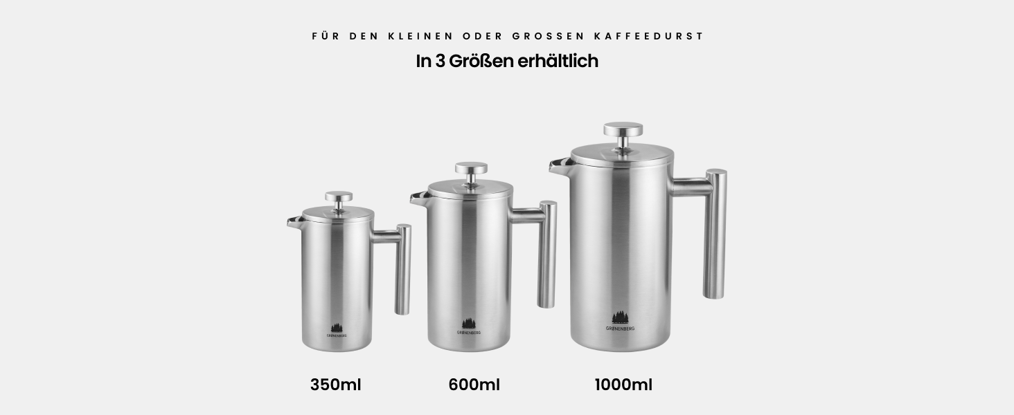 French Press Groenenberg: термо-кавоварка френч-прес з функцією підігріву, 1 літр