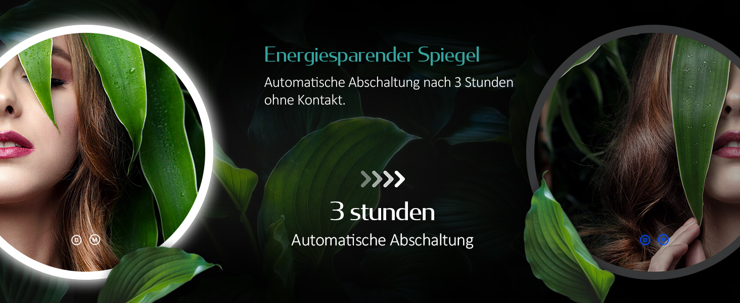 Дзеркало для ванної кімнати EMKE з підсвічуванням 80x60 см, сенсорне управління, антизапар, 3 кольори світла, регулювання яскравості, функція пам'яті, енергозбереження