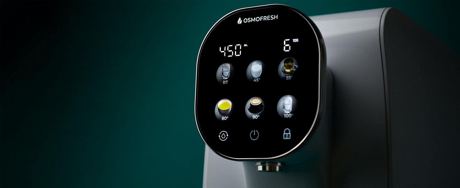 Система зворотного осмосу OsmoFresh Quella Pro Black з гарячою водою та 7-ступеневою фільтрацією для кухні, офісу, кемпера - чиста питна вода без вапняного нальоту