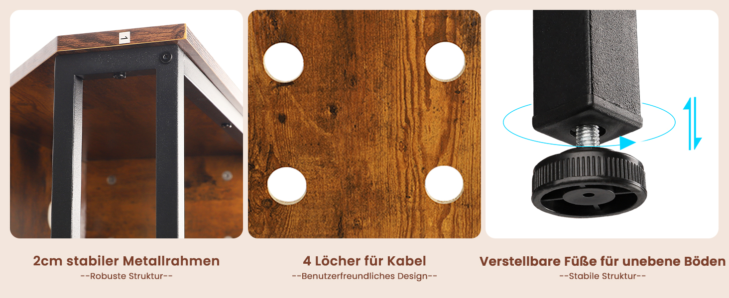 Тумба під телевізор кутова Dripex з LED підсвіткою, стиль Індастріал, дерево-метал (106x36x45.5 см)