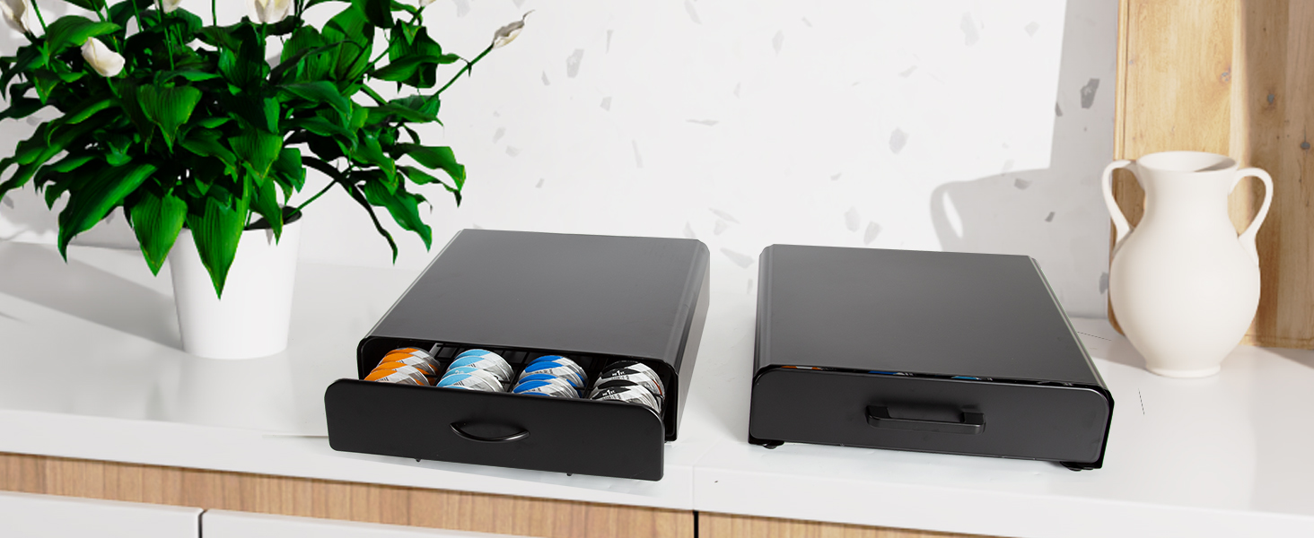 Організатор для капсул Tassimo: висувна шухляда для капсул кави та підставка під машину 2-в-1 (з вигнутим ручками)