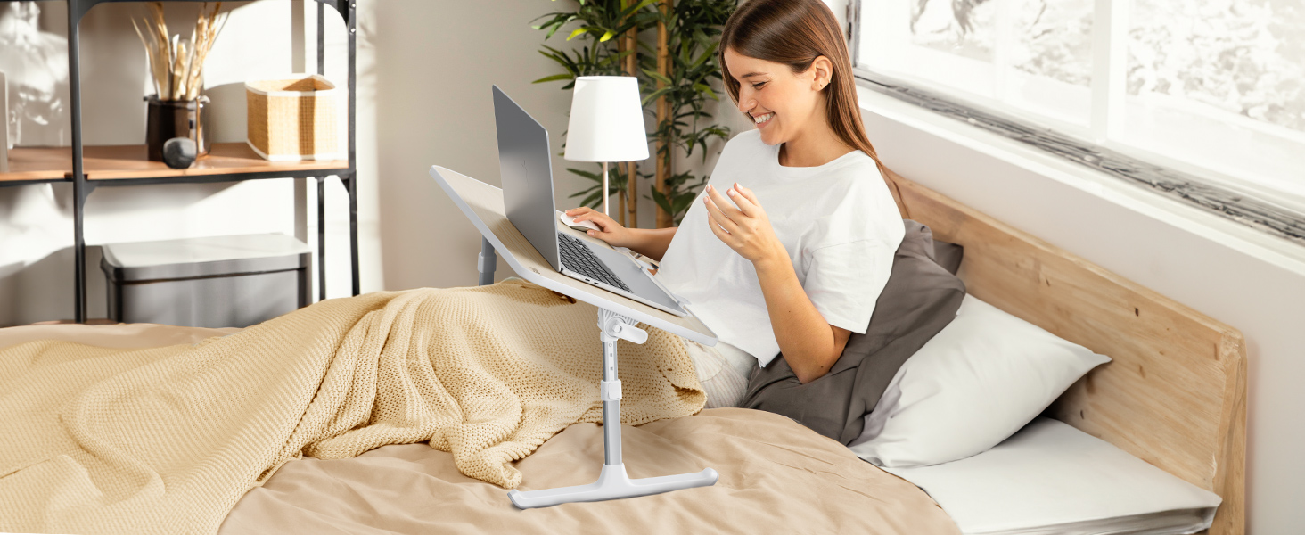 Підставка для ноутбука SAIJI: складаний столик для ліжка/дивану, 5 рівнів, 4 кути, до 17