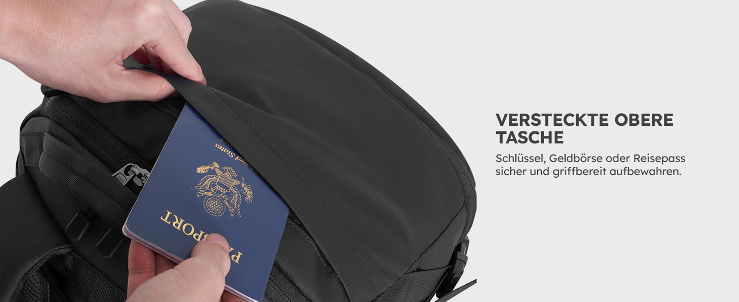 Рюкзак для подорожей та бізнесу Tolaccea 40Л, містка сумка-рюкзак для ручної поклажі з відділенням для ноутбука, чорний