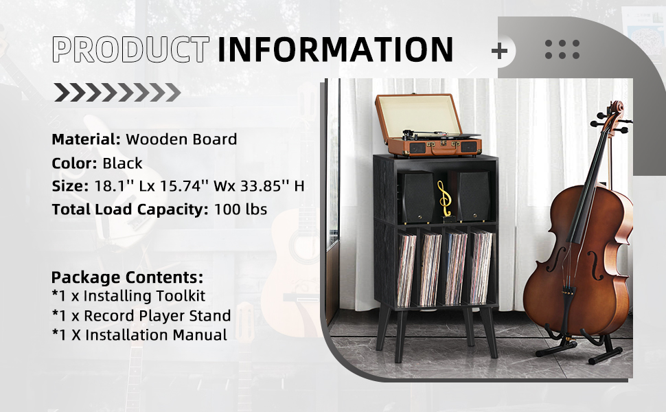 Стійка для програвача вінілу на 160 платівок, органайзер для вінілових платівок, ретро стиль, білий (чорний)