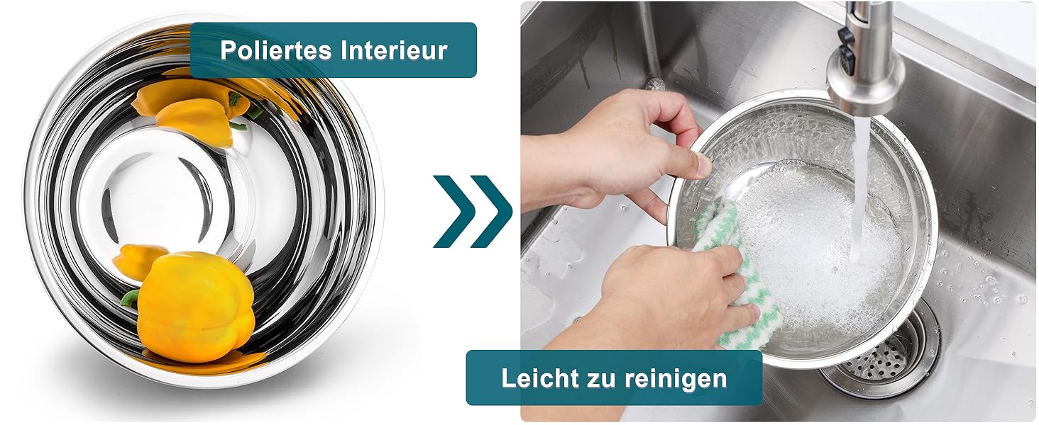 Набір мисок HaWare 6 шт. з нержавіючої сталі з кришками та тертками, 4.6/2.8/2.5/1.6/1.2/0.7 л, силіконове дно, миючі в посудомийній машині