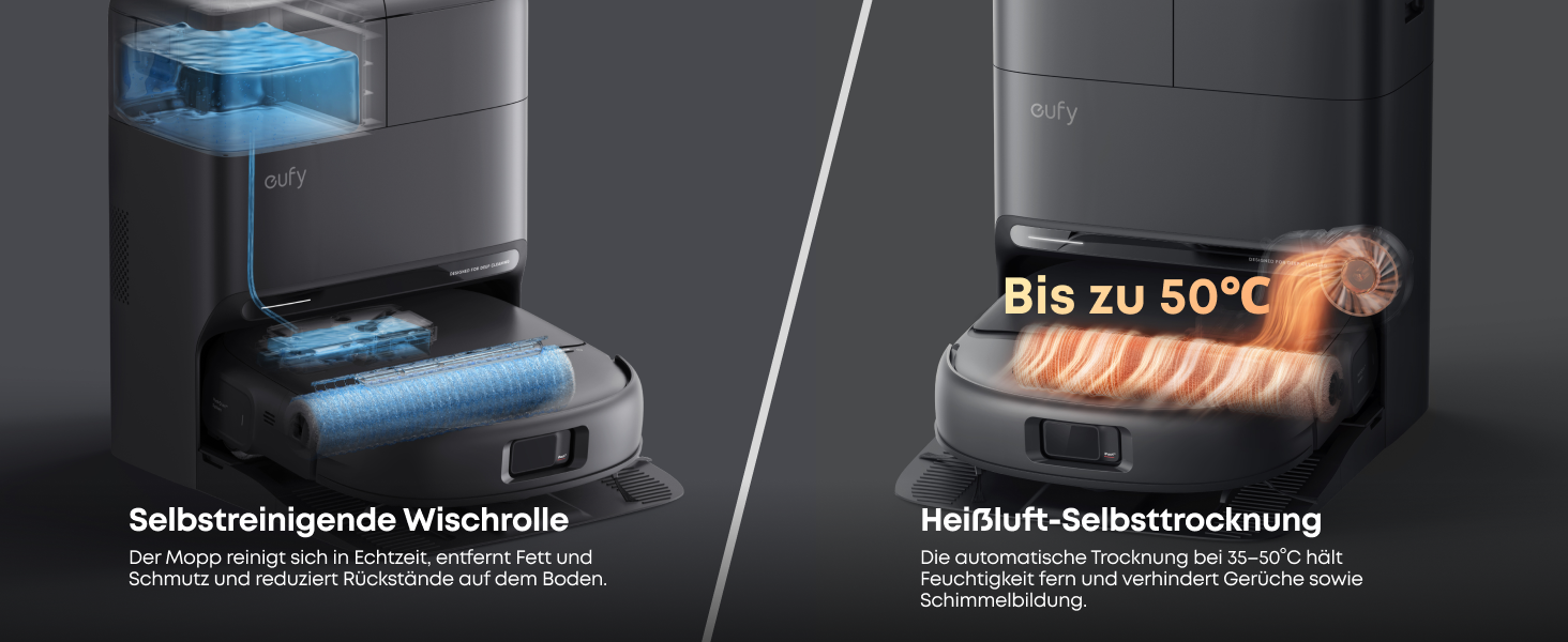 Робот-пилосос Eufy C28 з функцією миття підлоги, HydroJet самоочисний валик, потужність 15000Pa, 5-в-1 Omni-станція, антизаплутувальна щітка, розпізнавання перешкод за допомогою ШІ