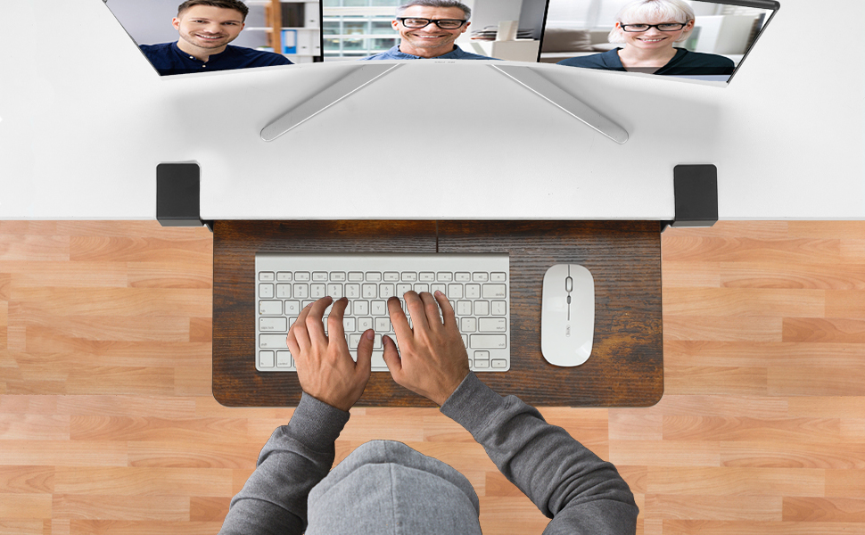 Підставка для клавіатури ETHU, висувна, 50x30 см, з кріпленням C, для монтажу під столом, ергономічна, чорна