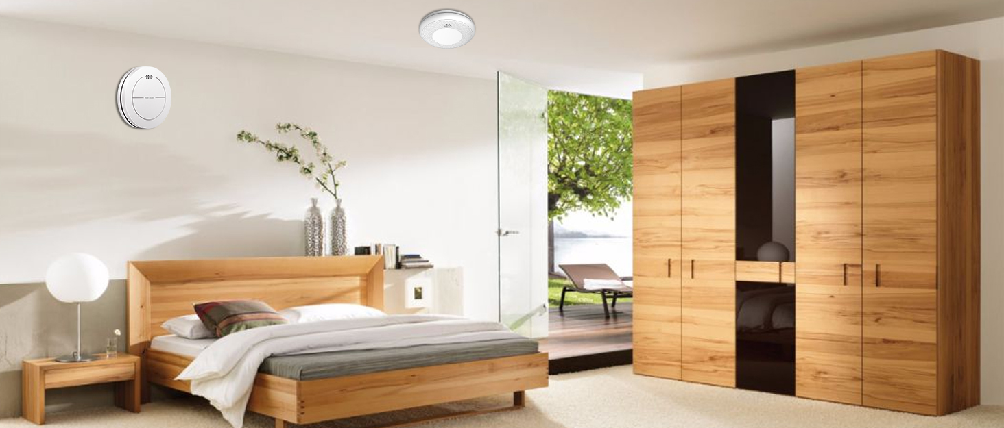 Набір датчиків диму Rauchmelder 6 шт. без світлодіодів, з батареєю на 10 років, клейкими панелями, функцією відключення звуку, 85 дБ, автономні плоскі датчики диму для пожежної безпеки вдома.