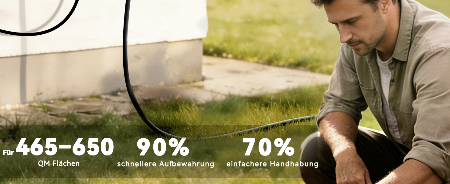 Шланговий барабан SUNPOW настінний 30м для саду, тераси та двору. Автоматичний намотувач шланга 16 мм з фіксацією, поворотна стійка 180°, 10-функціональна насадка для поливу.