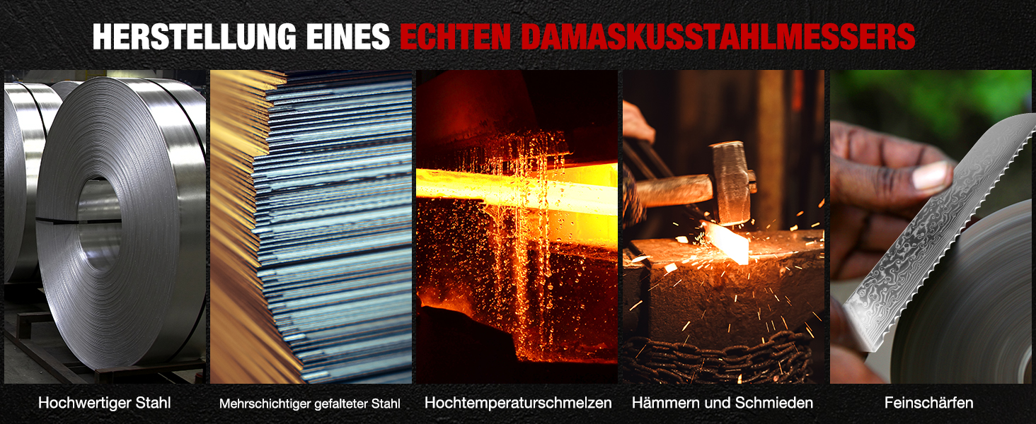 Японський кухонний ніж SHAN ZU 15 см з дамаської сталі (PRO Series) - ніж для хліба, 67 шарів вуглецевої сталі, G10 ручка