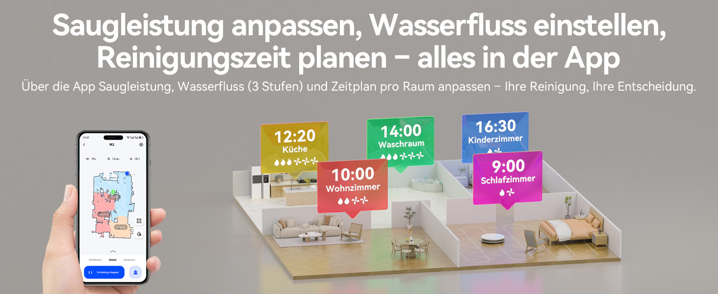 Робот-пилосос Tesvor S8 Pro з функцією миття - 8000Pa, LiDAR-навігація, 240 хв роботи, керування через додаток/Alexa, для прибирання шерсті тварин, килимів та твердих підлог (M2)