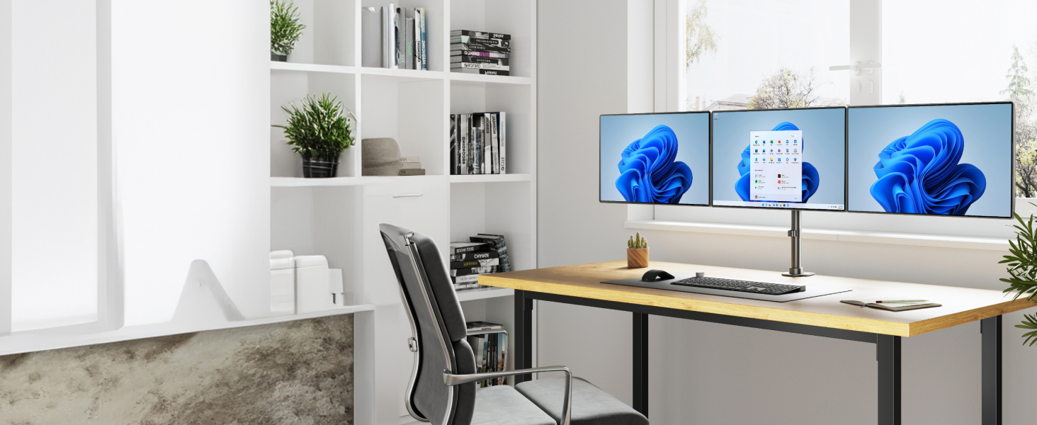 Підставка для монітора RICOO 2 монітори, Dual Monitor Arm, TS7811, чорний