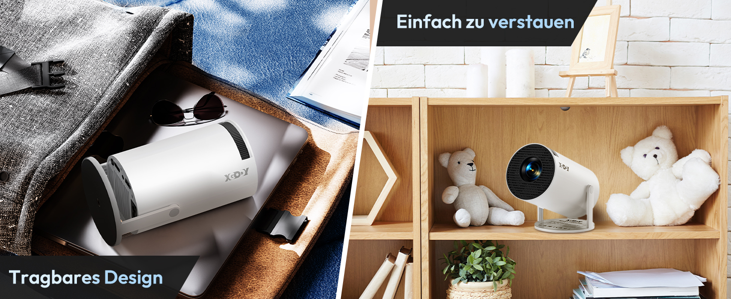 Проектор Xgody Gimbal 3 New: 12000 Люмен, Android 11.0, WiFi 6, Bluetooth, Auto Keystone, Підтримка 4K 1080P, 720P HD, для домашнього кінотеатру (білий)