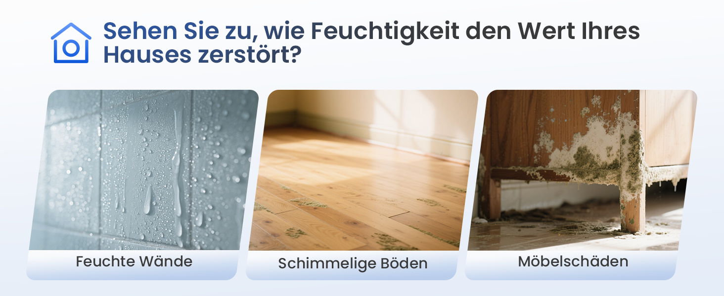 Електричний осушувач повітря з 2L баком та контролем вологості - тихий, для ванної кімнати, шафи. Білий та чорний кольори