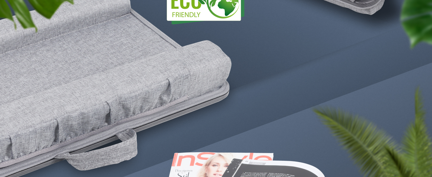 Підставка для ноутбука Ricoo з подушкою XXL, бамбукова підставка для laptop, стіл для ліжка/софи, з підкладкою для миші (LA0035, антрацит)